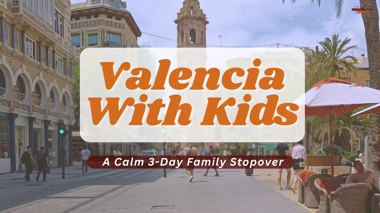 Street scene in Valencia’s historic centre during a calm family visit